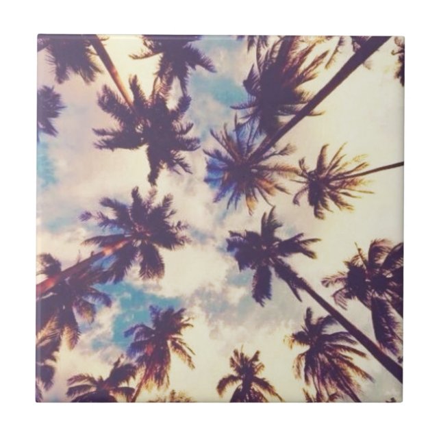 Palm Trees Ceramic Tile (Front)