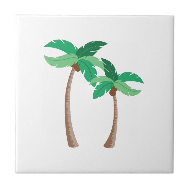 Palm Trees Ceramic Tile (Front)