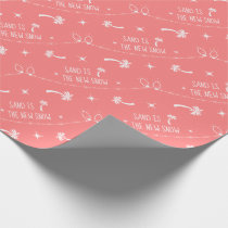 Palm Trees &amp; Christmas Lights Sand &amp; Snow | Coral Wrapping Paper