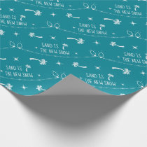 Palm Trees &amp; Christmas Lights Sand &amp; Snow | Teal Wrapping Paper