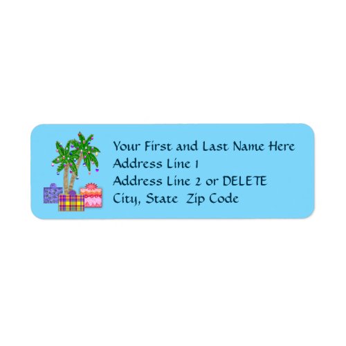 Palm Trees Christmas Tropical Address Labels