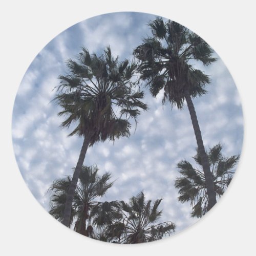 palm trees classic round sticker