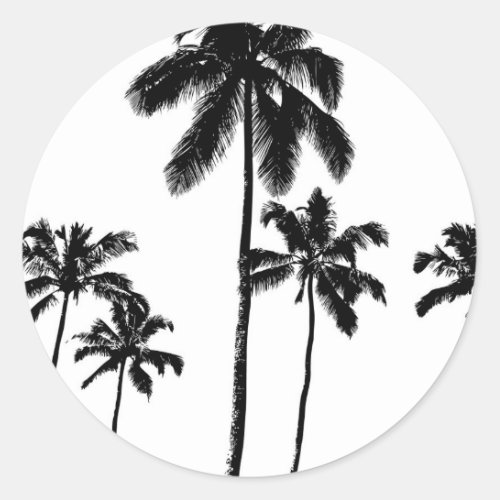 Palm Trees Classic Round Sticker