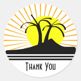 Palm Trees Classic Round Sticker