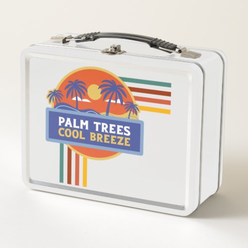 Palm Trees Cool Breeze Metal Lunch Box