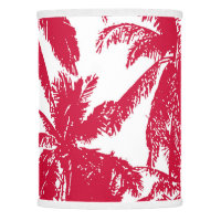 Palm Trees Design as Silhouette in Red and White Lamp Shade