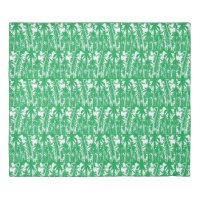 Palm Trees Design Pattern in Green and White Duvet Cover