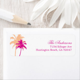 Palm Trees Destination Wedding Label