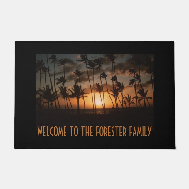 Palm Trees Doormat with (or without) your Name (Front)