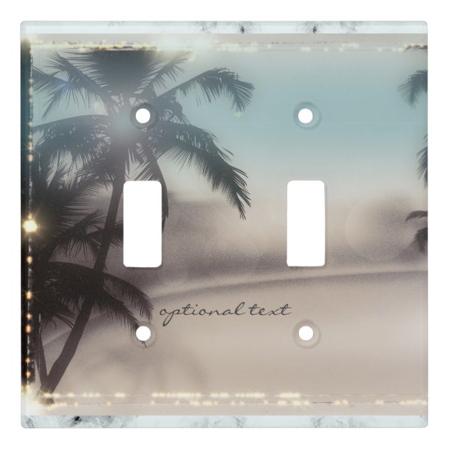 Palm Trees Elegant Chic Tropical Beach Light Switch Cover (Front)