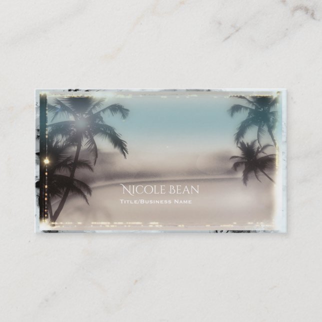 Palm Trees Elegant Tropical Beach Classy Chic Business Card (Front)
