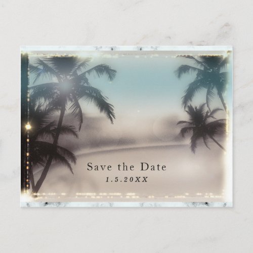 Palm Trees Elegant Tropical Beach Invitation