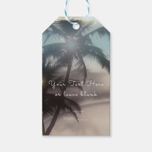 Palm Trees Elegant Tropical Beach Party Favor Gift Tags