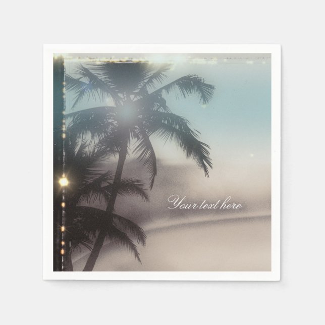Palm Trees Elegant Tropical Beach Party Napkins (Front)