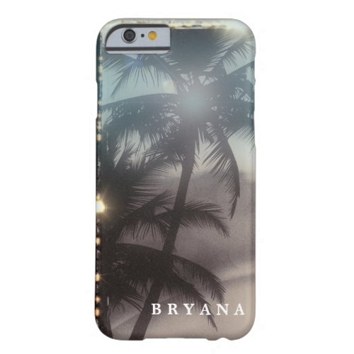 Palm Trees Elegant Tropical Beach Personalized Barely There iPhone 6 Case