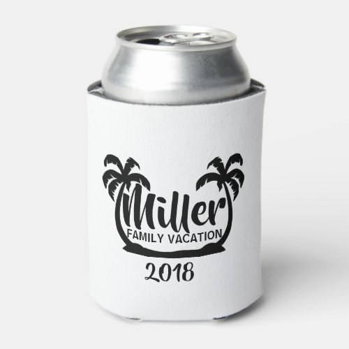 Palm Trees Family Vacation Can Cooler