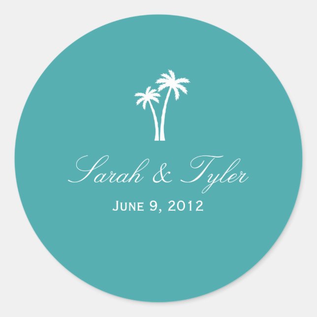 Palm Trees Favor Sticker (Front)