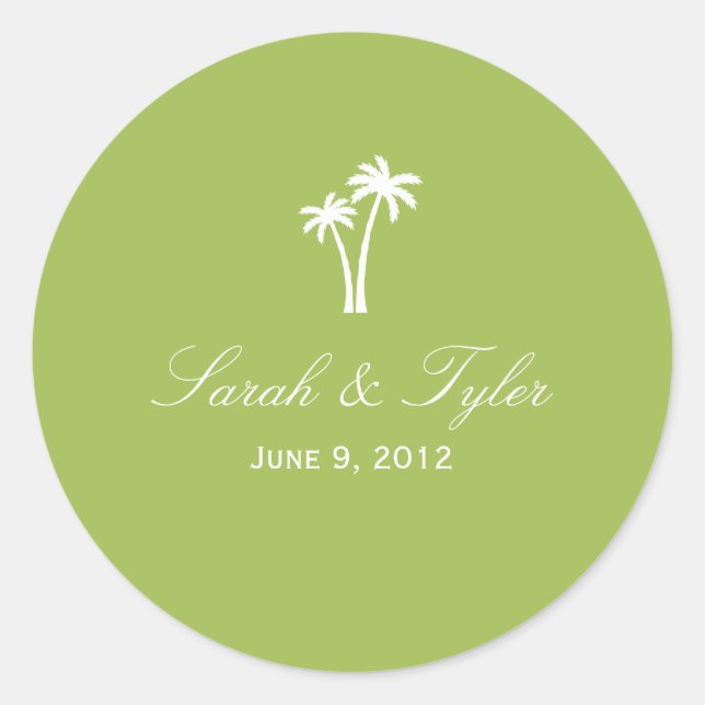 Palm Trees Favor Sticker - Lime (Front)