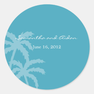 Palm Trees Favor Sticker or Envelope Seal