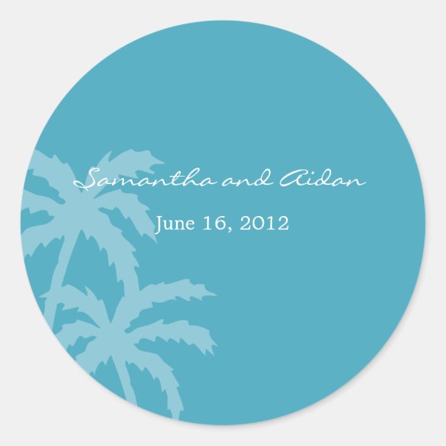Palm Trees Favor Sticker or Envelope Seal (Front)