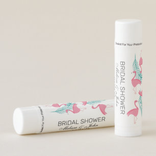 Palm Trees Flamingo Tropical Bridal Shower Name  Lip Balm
