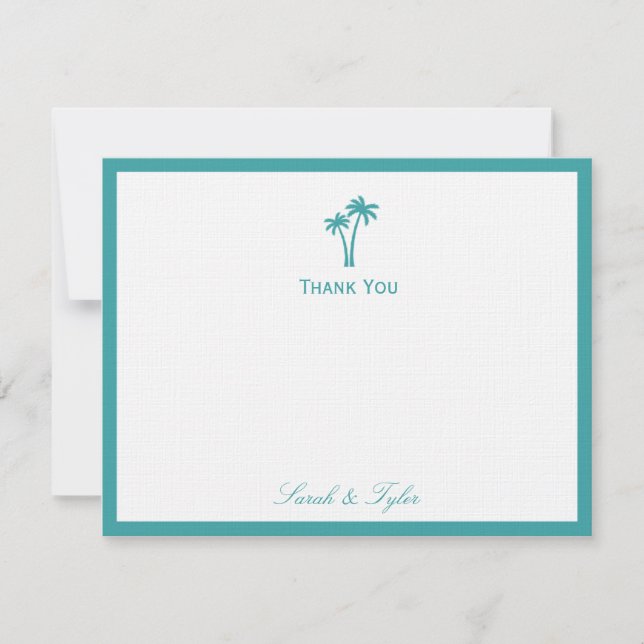Palm Trees Flat Thank You Card (Front)