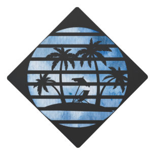 PALM TREES GRADUATION CAP TOPPER