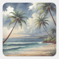 Palm Trees Hawaiian Travel Honolulu Blue Sea
