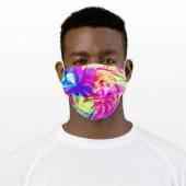 Palm Trees Hot Pink Blues Tropical Plants Adult Cloth Face Mask (Worn)