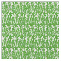 Palm Trees in a Green and White Silhouette Effect Fabric