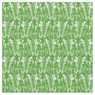 Palm Trees in a Green and White Silhouette Effect Fabric