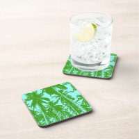 Palm Trees in a Posterised Design Beverage Coaster