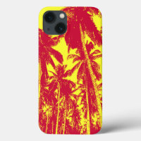 Palm Trees in a Posterised Design iPhone 13 Case