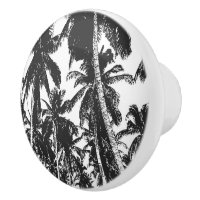 Palm Trees in a Posterised Design Ceramic Knob
