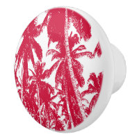 Palm Trees in a Posterised Design Ceramic Knob