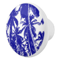 Palm Trees in a Posterised Design Ceramic Knob