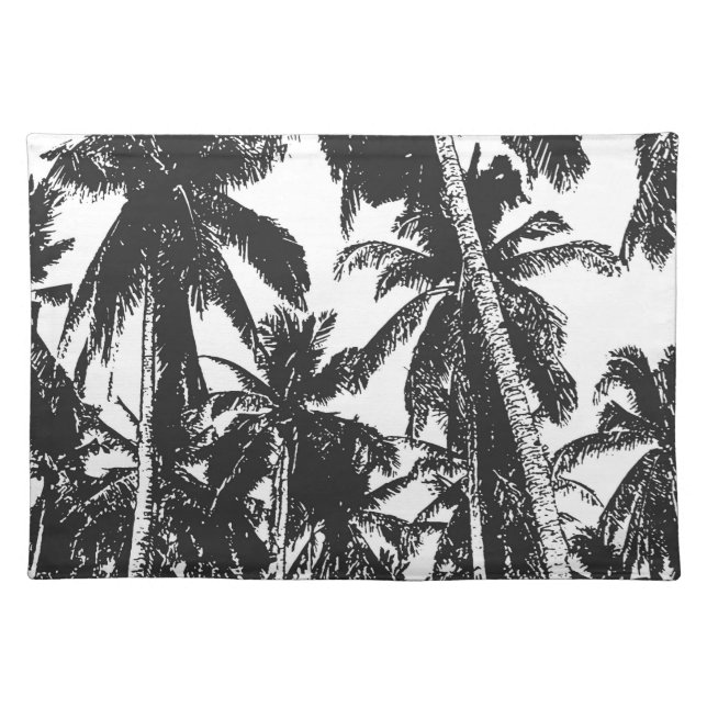 Palm Trees in a Posterised Design Cloth Placemat (Front)