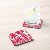Palm Trees in a Posterised Design Coaster