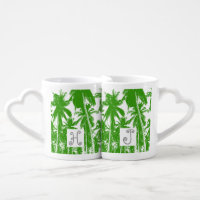 Palm Trees in a Posterised Design Coffee Mug Set