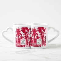 Palm Trees in a Posterised Design Coffee Mug Set