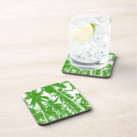 Palm Trees in a Posterised Design Drink Coaster