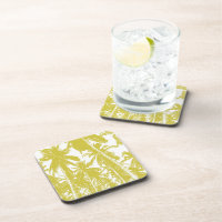 Palm Trees in a Posterised Design Drink Coaster