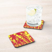 Palm Trees in a Posterised Design Drink Coaster