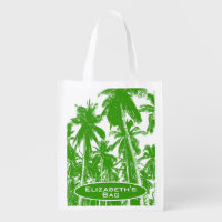 Palm Trees in a Posterised Design Grocery Bag