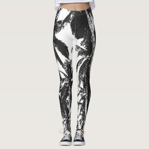 Palm Trees in a Posterised Design Leggings