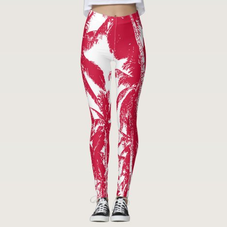 Palm Trees in a Posterised Design Leggings