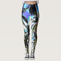 Palm Trees in a Posterised Design Leggings