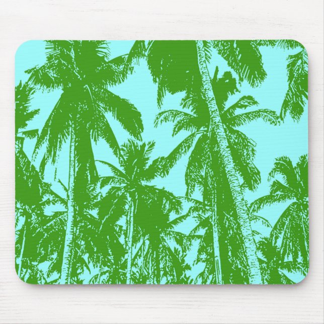 Palm Trees in a Posterised Design Mouse Pad (Front)