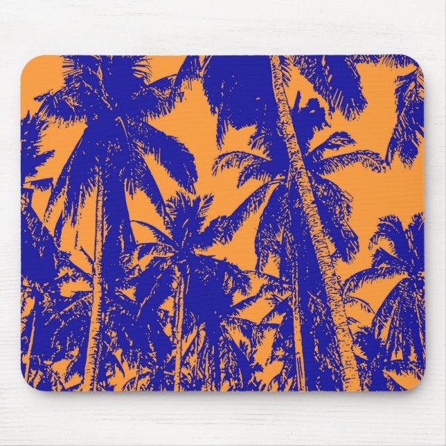 Palm Trees in a Posterised Design Mouse Pad (Front)