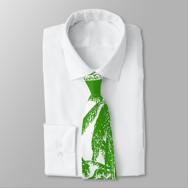 Palm Trees in a Posterised Design Tie (Tied)